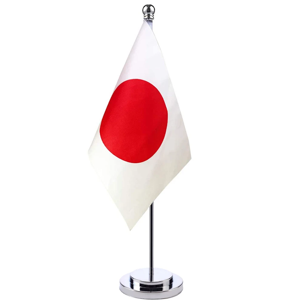 

14x21cm Office Desk Small Japan Country Banner Meeting Room Boardroom Table Standing Pole Japan Flag