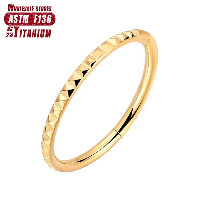 Titanium Septum Clicker Nose Ring with CZ Beads