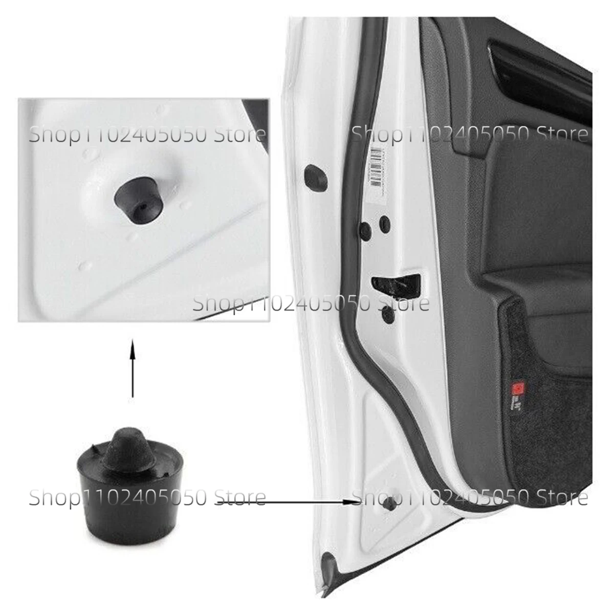 Car Interior Door Anti-Collision Cushion Shockproof Rubber Buffering Stopper Block for VW Sharan GOLF MK5 MK6 GTI POLO Scirocco