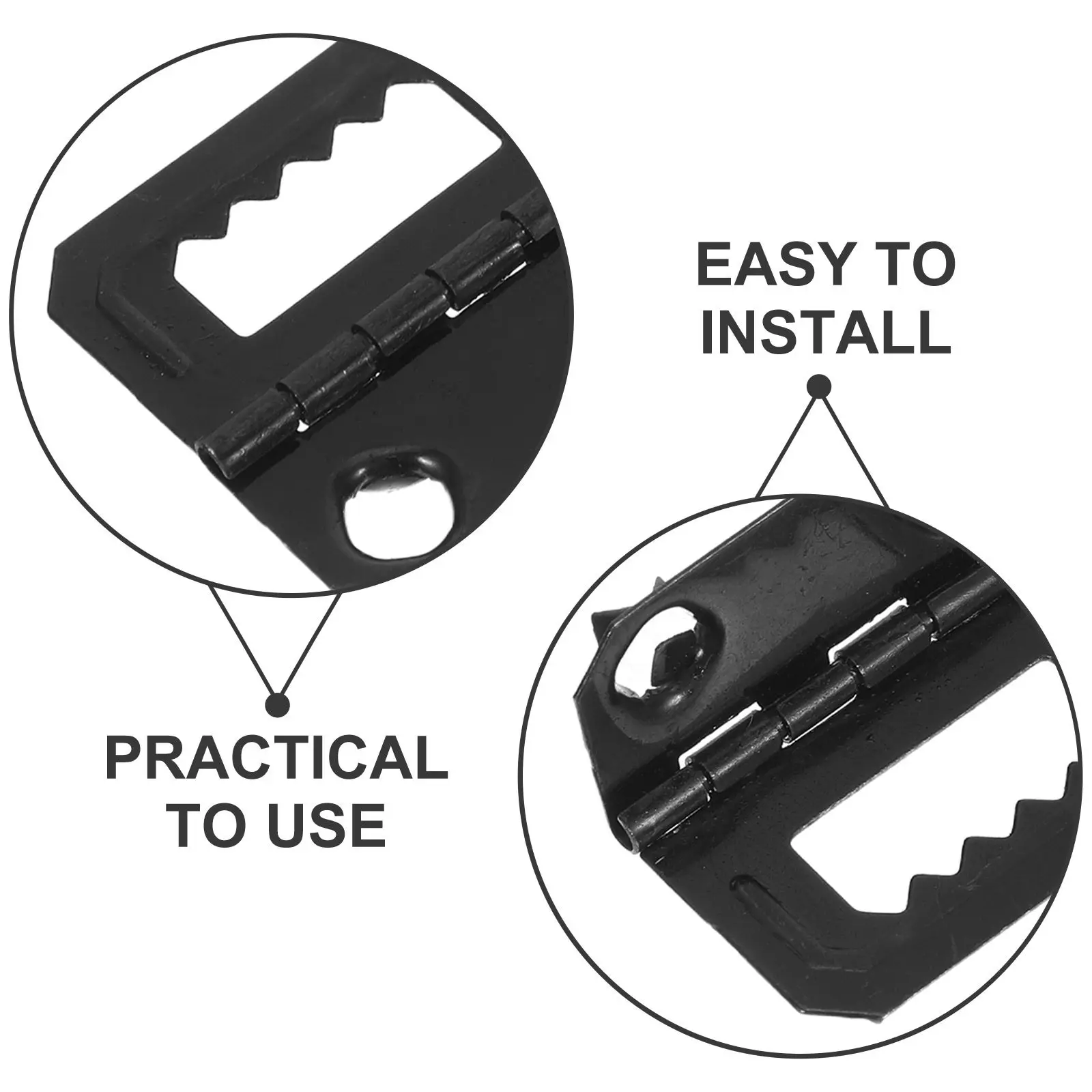 200Pcs Five Metal Picture Frame Accessories Black Sawtooth Hinges Heavy Duty Folding Back Hinge Hooks Photo Frame Fasteners Home