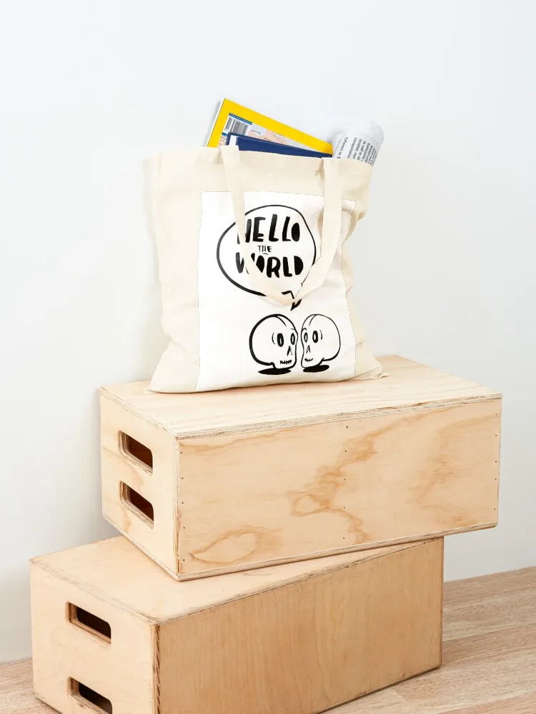 Hello the World Tote Bag supermarket folding bag Women's shopper bag sacs de shopping great