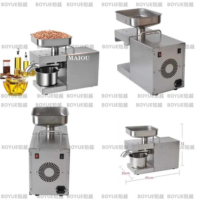 Automatic Cold Press Oil Machine Commercial Home Flaxseed Peanut Extractor Continuous Screw Press for Vegetable Nut Seeds