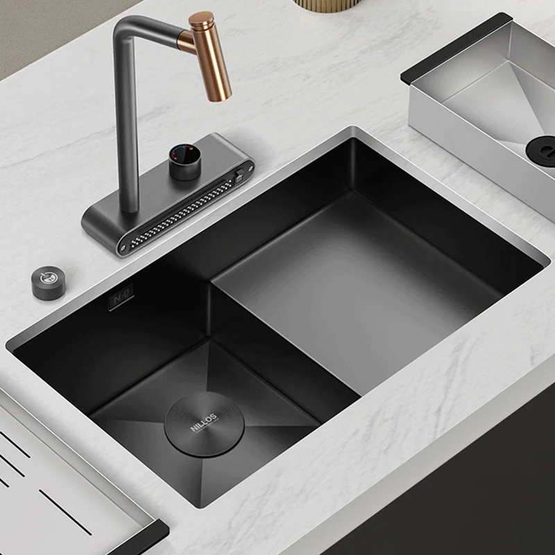 New Nanometer Stepped Kitchen Sink SUS 304 Stainless Steel Handmade Undermount Kitchen Sinks