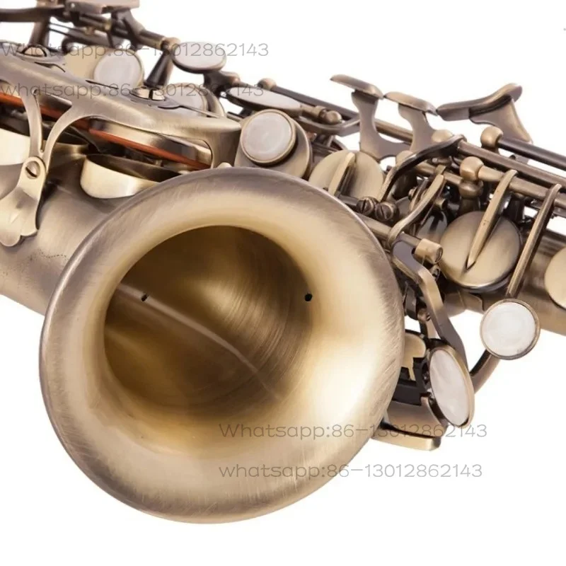 Beginner Curved Saxophone, Adult Learning Brass Musical Instrument with Carrying Case