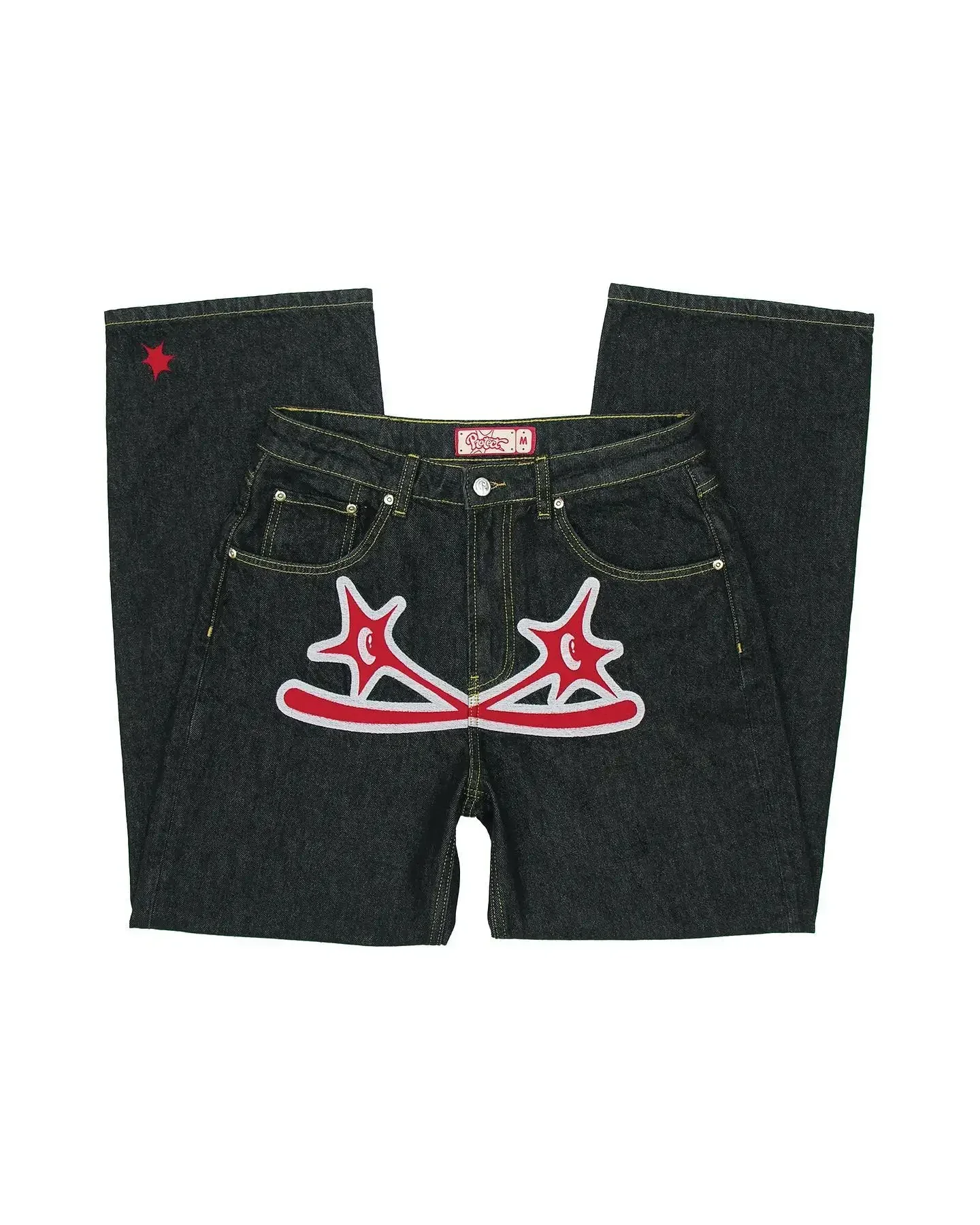 2026 New Trend Fashion Best Selling blur letter printed black pants men women Punk Loose Straight Wide Leg Trousers Streetwear
