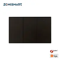 Zemismart Zigbee US AU Interruptor de luz de pared No Neutral 1 2 3 Gangs Interruptor negro funciona con Tuya Alexa Google Home Voice