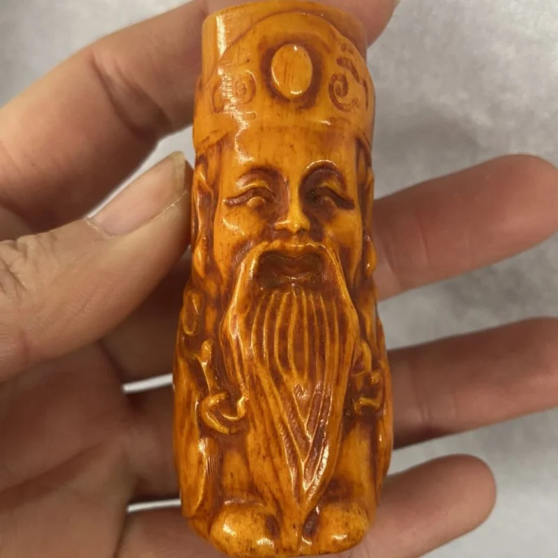 Yak Wealth God Longevity Handheld Piece Guanyin Buddha Jade Old Material Bone Carving Pendant