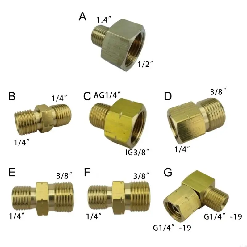M7DA Sturdy Copper Propane Gas Adapter Set 3/8Inch Inner to 1/4Inch Outer Left Hand Thread Fittings for Gas Appliances