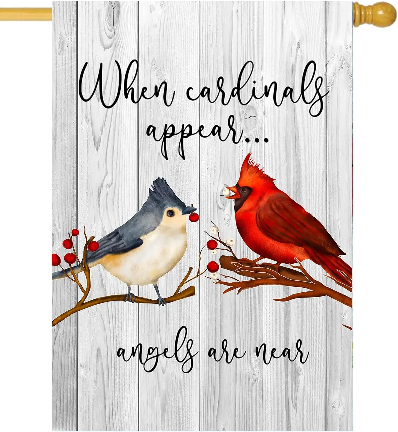 Cardinals Appear Garden Flag 12x18 Inch Double Sided Memorial Day Decoration When Cardinals Appear Angels Are Near Memorial Flag