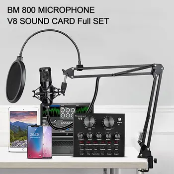 BM800 professional condenser microphone computer recording bracket large diaphragm live stream sound card Karaoke pre-explosion microphone