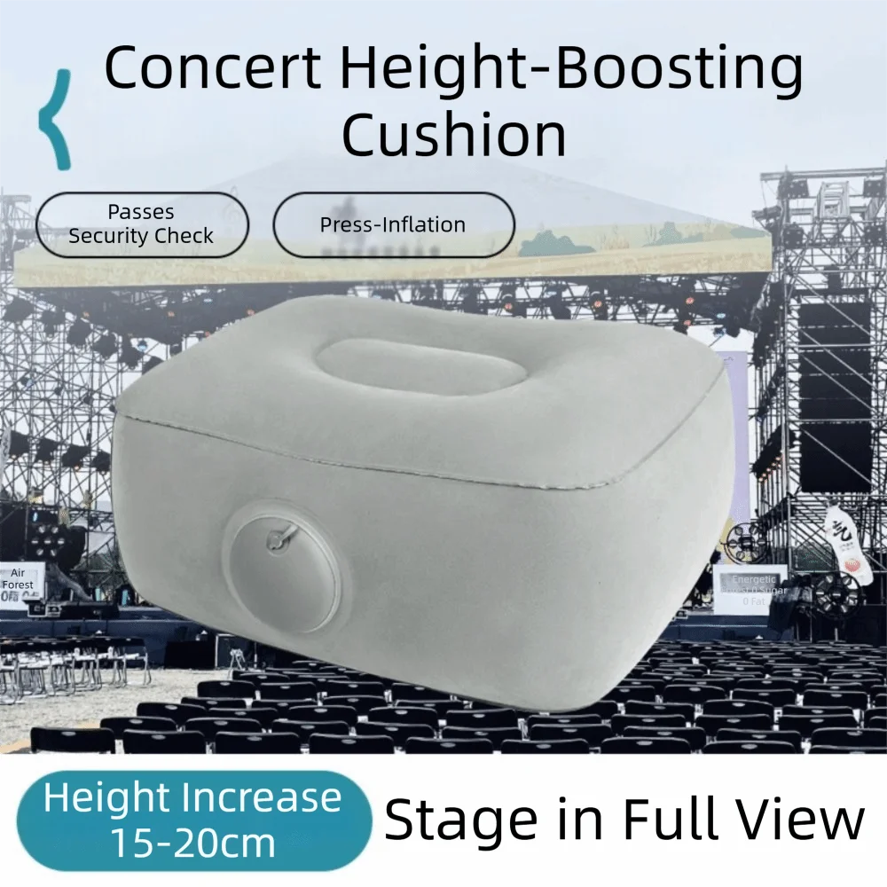 Waterproof Breathable Inflatable Leg Rest Stool, One Press Inflate Travel Booster Seat Cushion for Muscle Relief