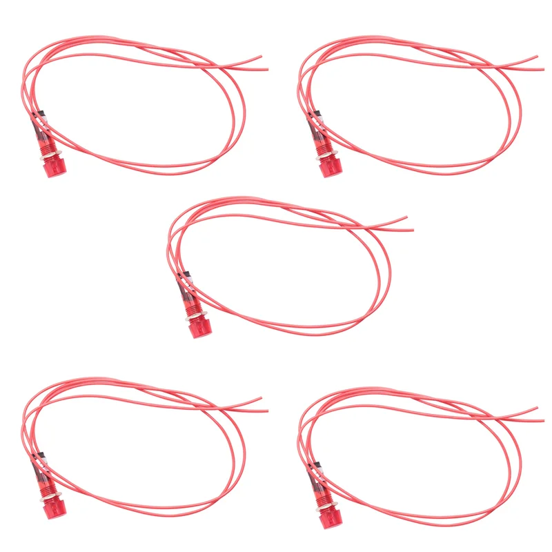 

ABCA-5X Neon Indicator Pilot Signal Lamp Red Light AC 250V W2 Wires