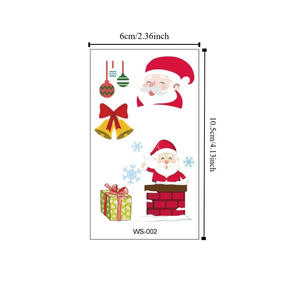 엘크 캔들 문신 스티커, 만화 눈사람, 크리스마스 일회용 문신, DIY 페이스 메이크업, 크리스마스 바디 아트, 30 매