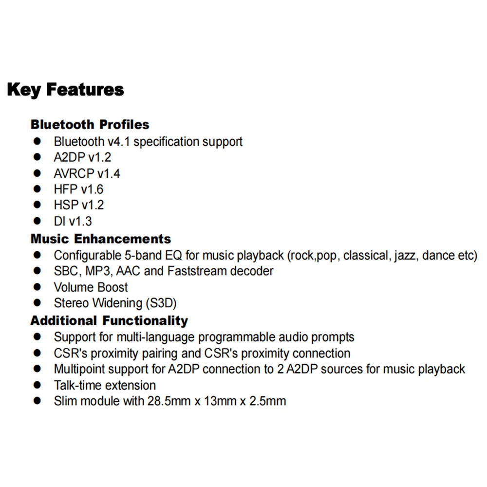 BTM835 moduł Bluetooth Audio wsparcie A2DP AVRCP HFP AAC CSR8635 Chip Stereo moduł Bluetooth