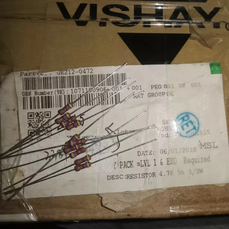 VISHAY 4.7K copper foot metal film resistor SFR25H2.2X6MM small volume power 0.5W