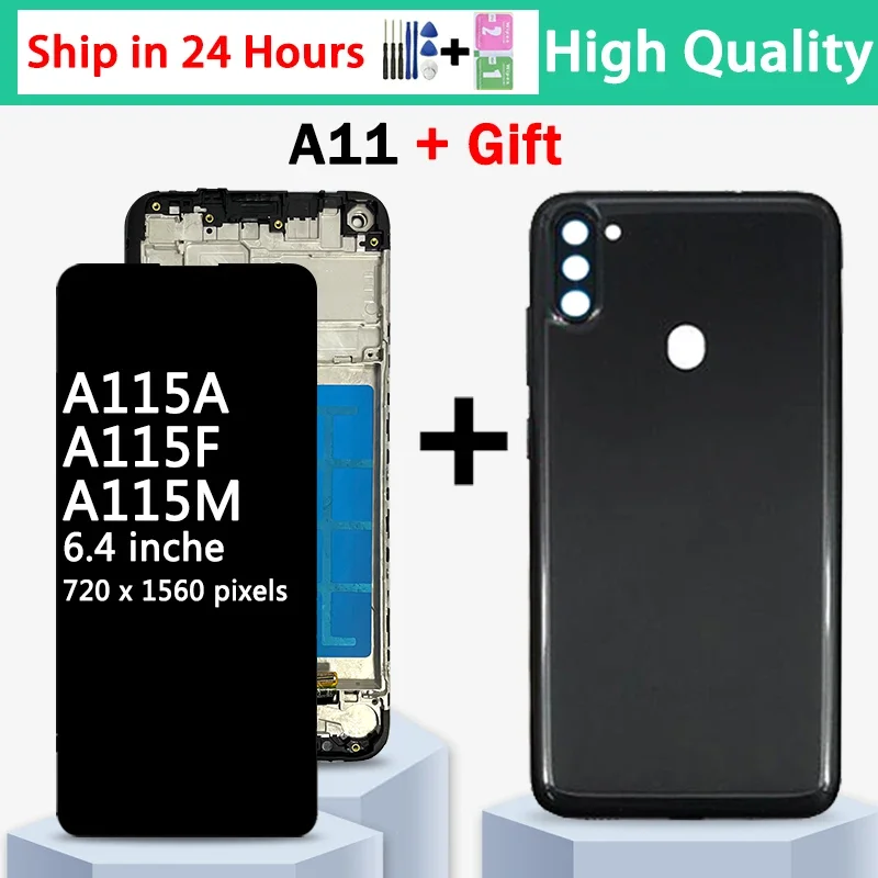 High Quality For Samsung A11 A115 LCD Display Touch Screen Assembly SM-A115F SM-A115F/DS SM-A115M/DS Display With Frame