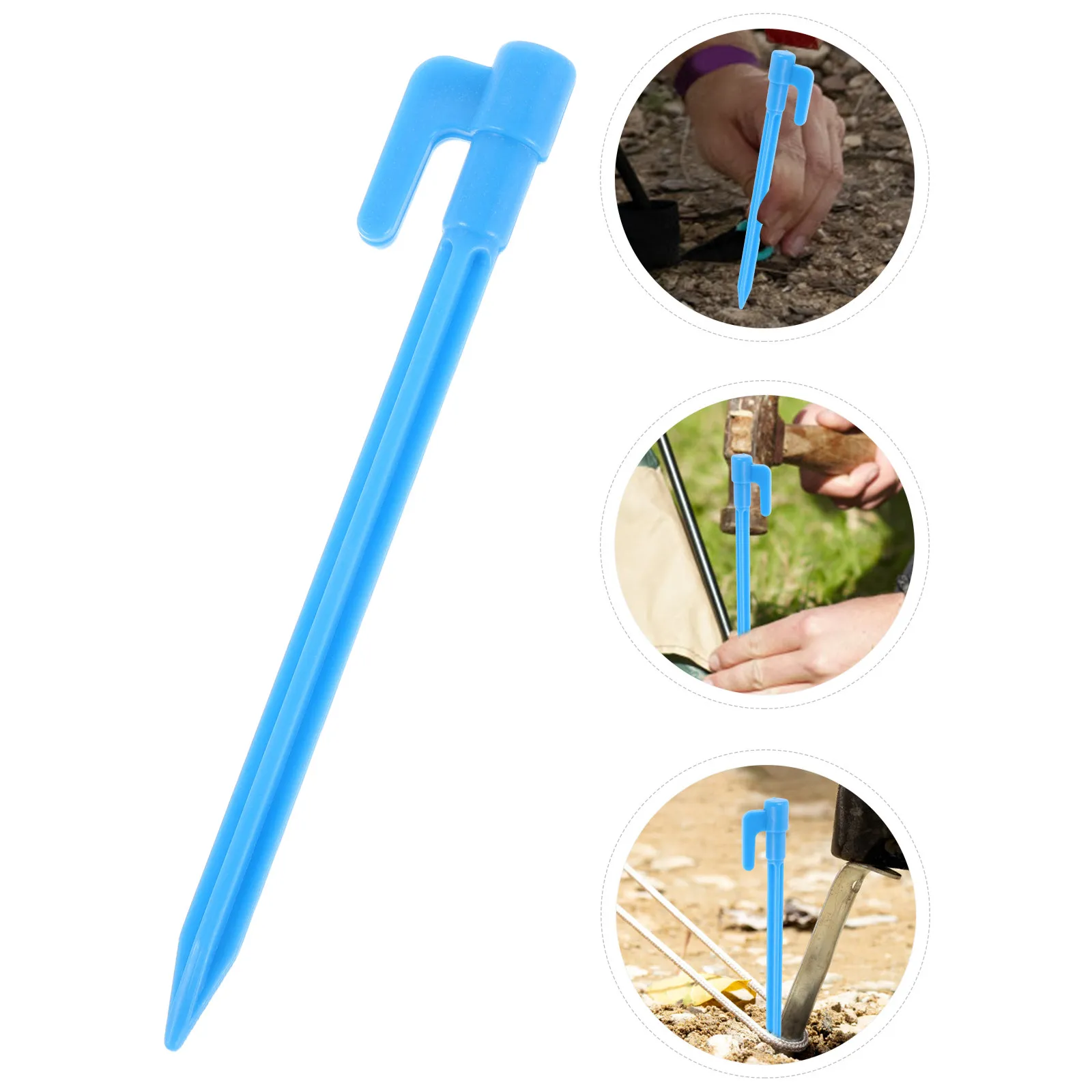 

100 шт. Сверхпрочные пластиковые колышки для палаток и тентов, синие, устойчивые к ржавчине, для крепления к песку на пляже, для фиксации укрытий