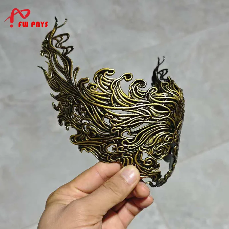 Maschera per copertura del mento con armatura vintage per adulti Carnevale di Halloween Accessori cosplay Festa in maschera Mezza maschera Maschera fresca Anime