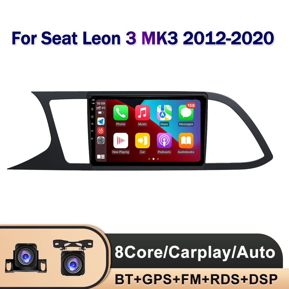 

Автомагнитола 2 Din для Seat Leon 3 MK3 MK 3 2012 - 2020 экран радио PS навигация 4G WIFI DSP BT Carplay Android 13 видеоплеер без DVD