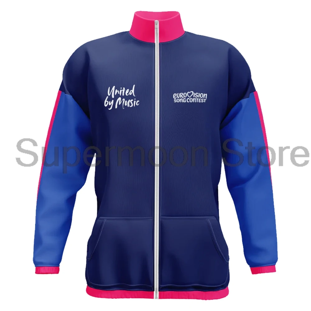 2026 Eurovision Track Jacket United by Music Fans Zip Hoodie Stand Collar Long Sleeve Streetwear Women Men Zipper Sweatshirts