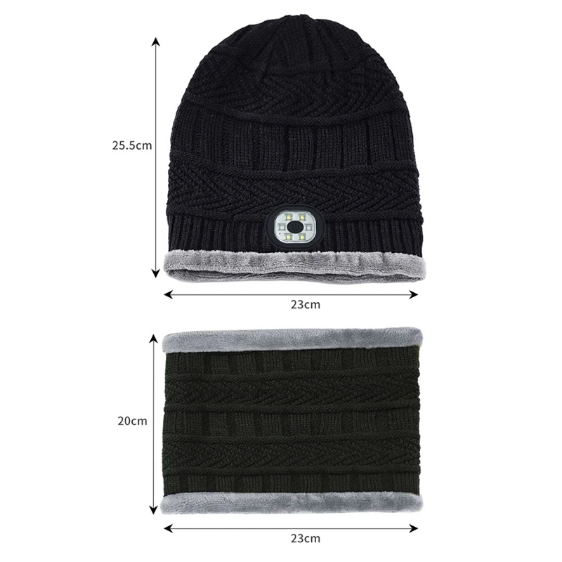 Headset Hat With Scarf Wireless Bluetooth Headphones Outdoor Sports Warm Music LED Light Stereo Earphones, Fine Workmanship