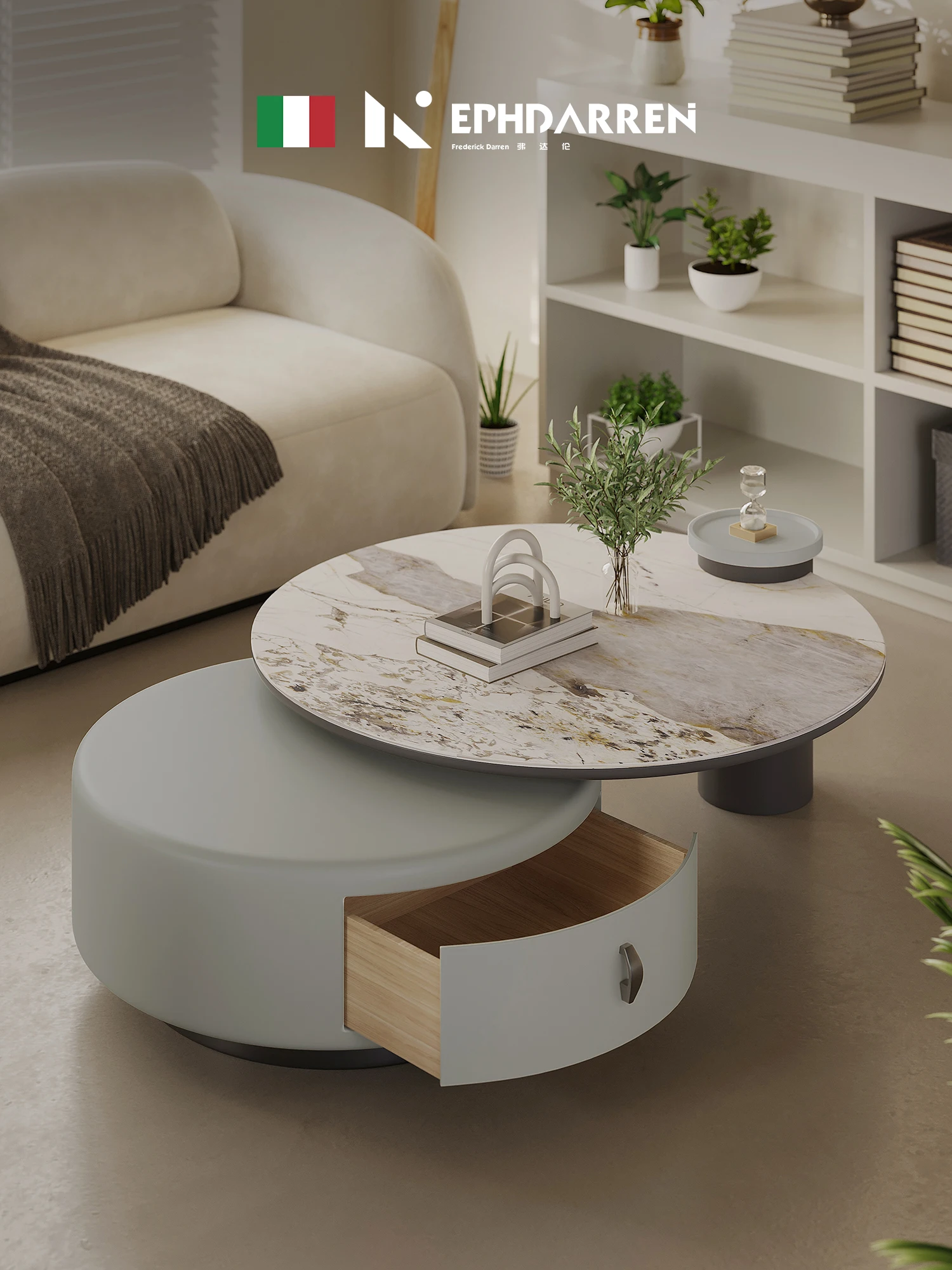 High-End Affordable Luxury Modern Coffee Table Small Apartment Creative round Tea Table