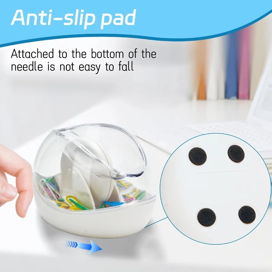 Soporte de clip de papel para escritorio con 100 clips de papel Soporte dispensador de clips de papel magnético. Diseño de estabilidad antideslizante Magneti único