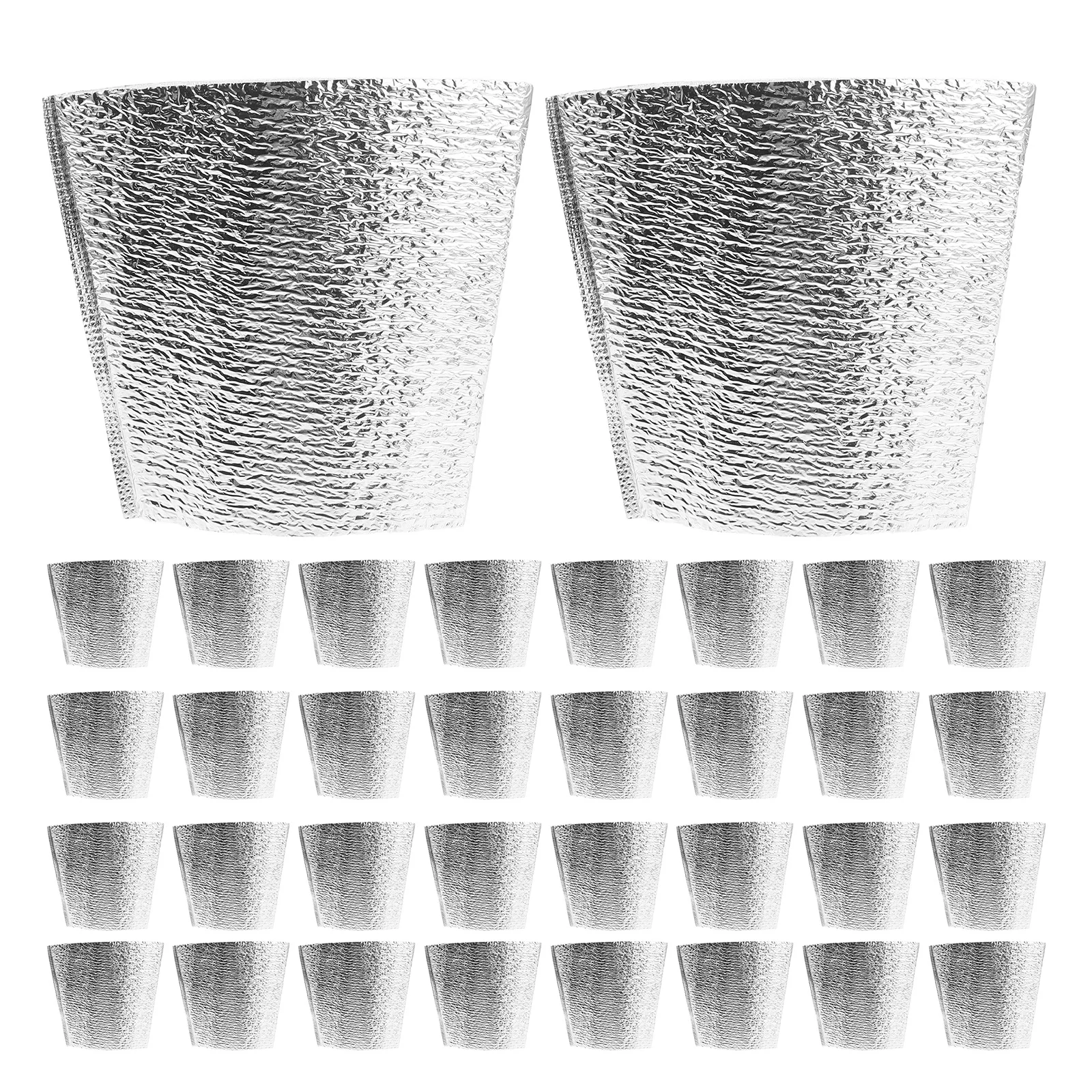 

200Pcs Coffee Cup Sleeves Aluminum Foil Reusable Insulated Sleeve for Hot Cold Drinks Office Party Travel Water Mug Protector