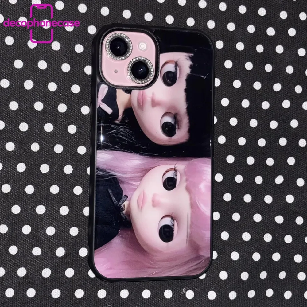 Funda de silicona con diseño artístico de chica japonesa coreana para iPhone 11/12/13/14/15/16/17 Pro Max, cubierta trasera con pegamento de silicona.