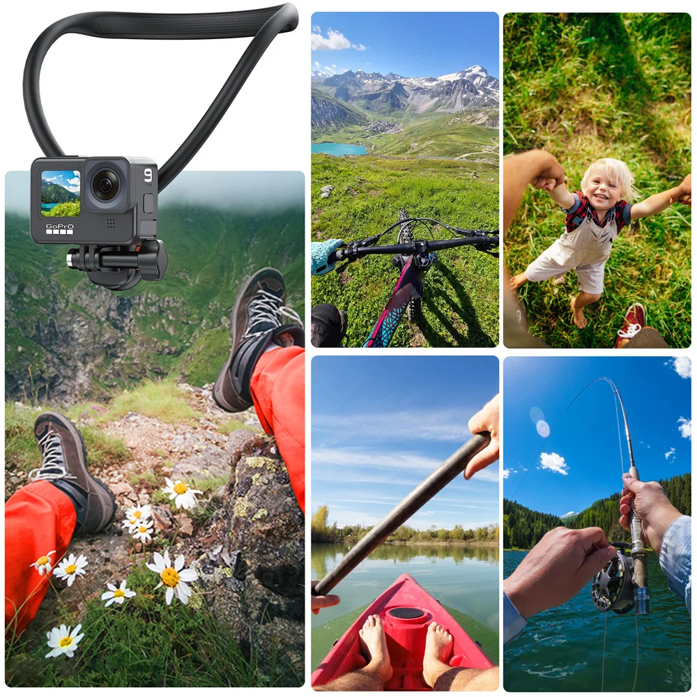 VRIG Claw MIni Magnetic Neck Mount Quick Release Hold POV Stand for Gopro 12 11 10 9 8 7 / Insta360 Action Camera Accessories