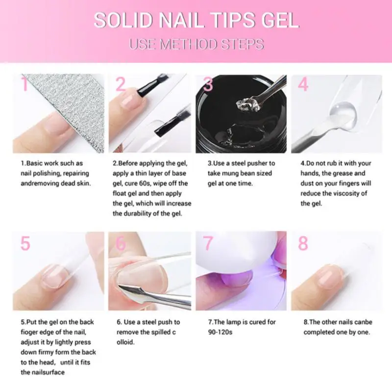 Fast Stick Nail Tips Glue Nail Design Solid Viscose Modeling Tool Nail Care Trending Nail Art Long-lasting Hold Tslm1