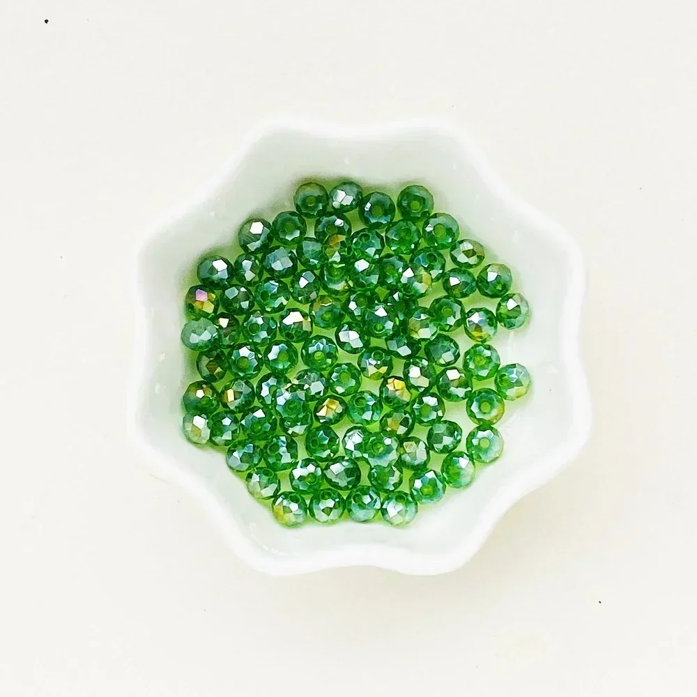 50pcs 4*6mm Rondell Austria Faceted Crystal Beads