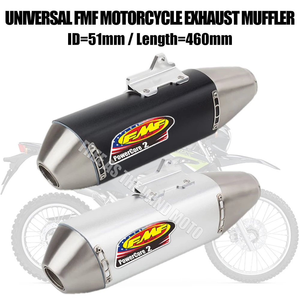 

Universal 51mm FMF Off-road Motorcycle Exhaust Muffler Escape For Honda Yamaha Kawasaki KTM ATV ORV UTV ADV CRF150F CRF250 DR650