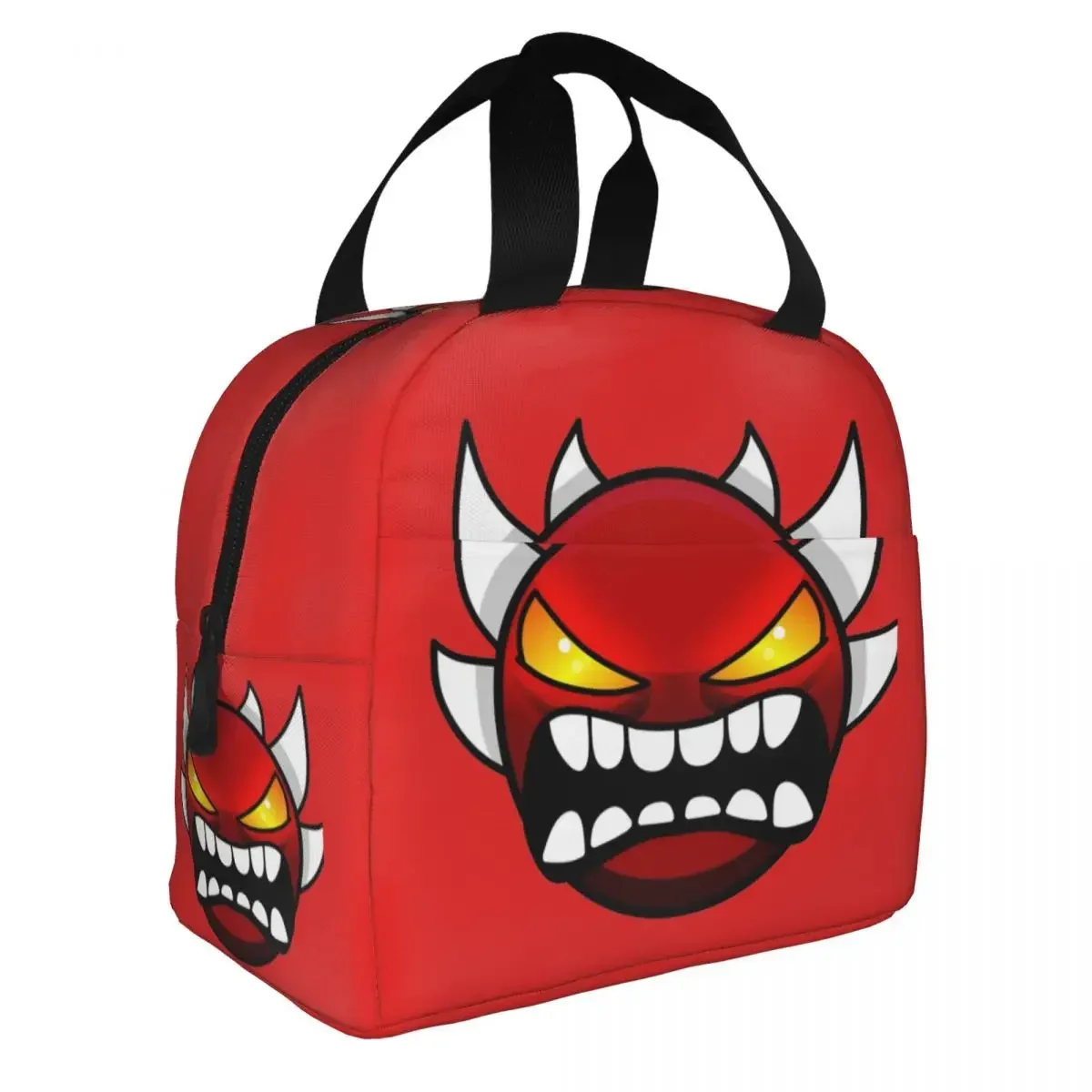 Geometry Cube Game Dash Insulated Lunch Bag Cooler Bag Meal Container Extreme Demon Tote Lunch Box Food Storage Bags Outdoor