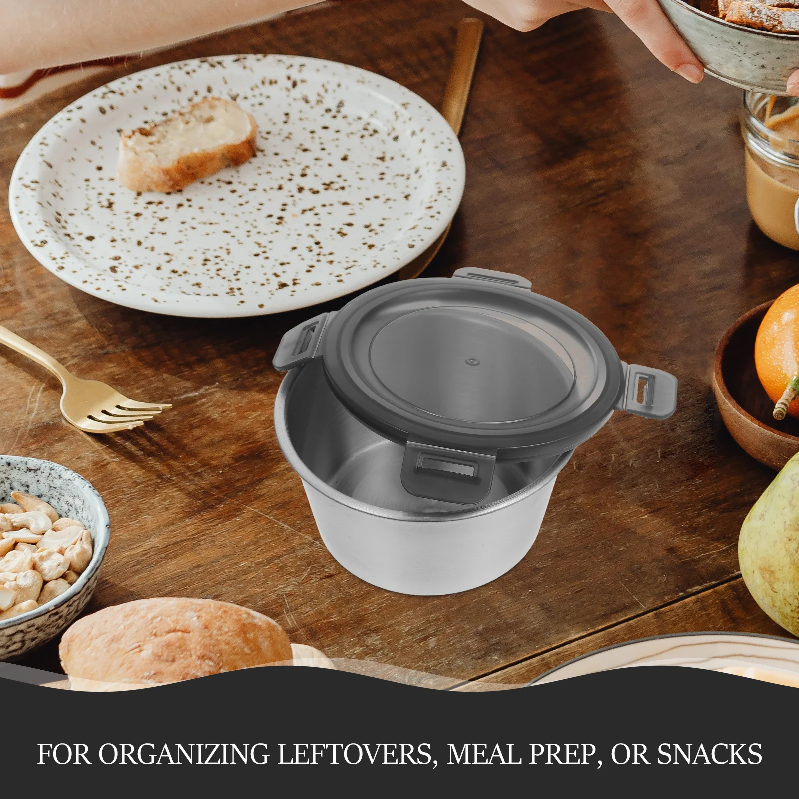 

600 Ml Stainless Steel Food Container Airtight Snack Box for Meal Prep Freezer Fridge Storage Food Prep Containers