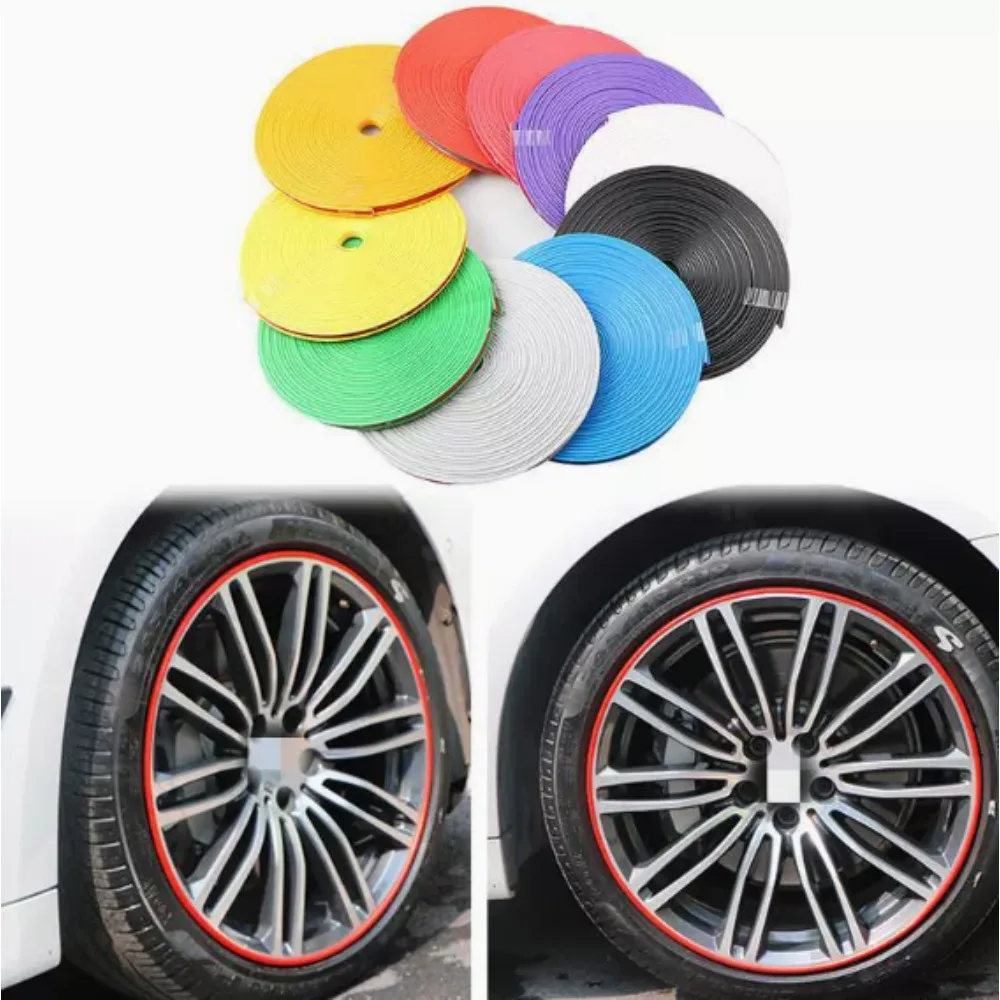 1PCS 8 meters per roll of car wheel hub decorative strip, tire protection ring, anti-collision strip