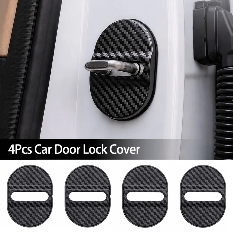 4PCS Car Door Lock Protective Cover Self-adhesive Universal Car Door Lock Anti Rust Sleeve Auto Decorative Accessories