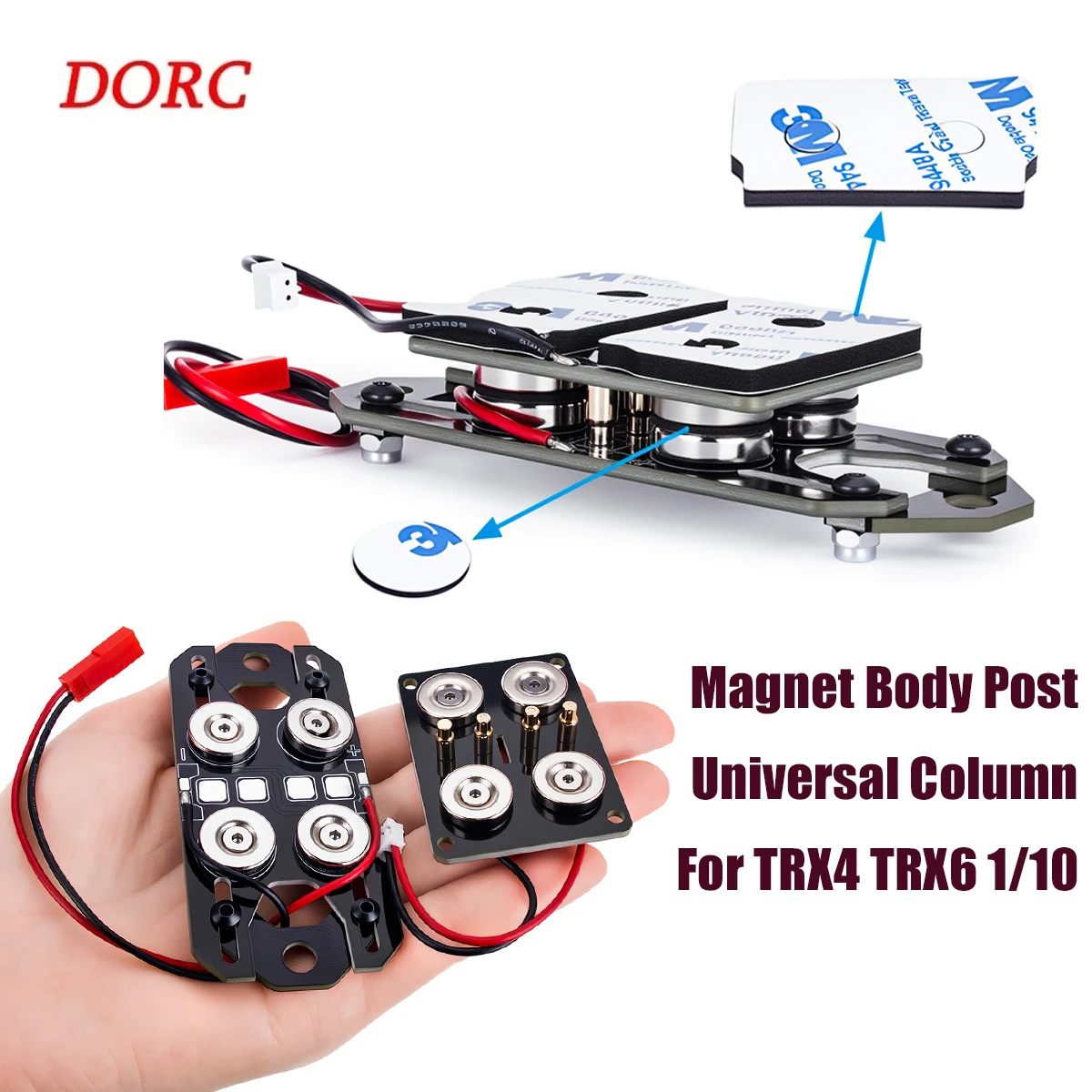 Magnetic Body Post Universal Car Shell Column for 1/10 1/8 RC Crawler – Fits Traxxas TRX4 TRX6 Upgrades