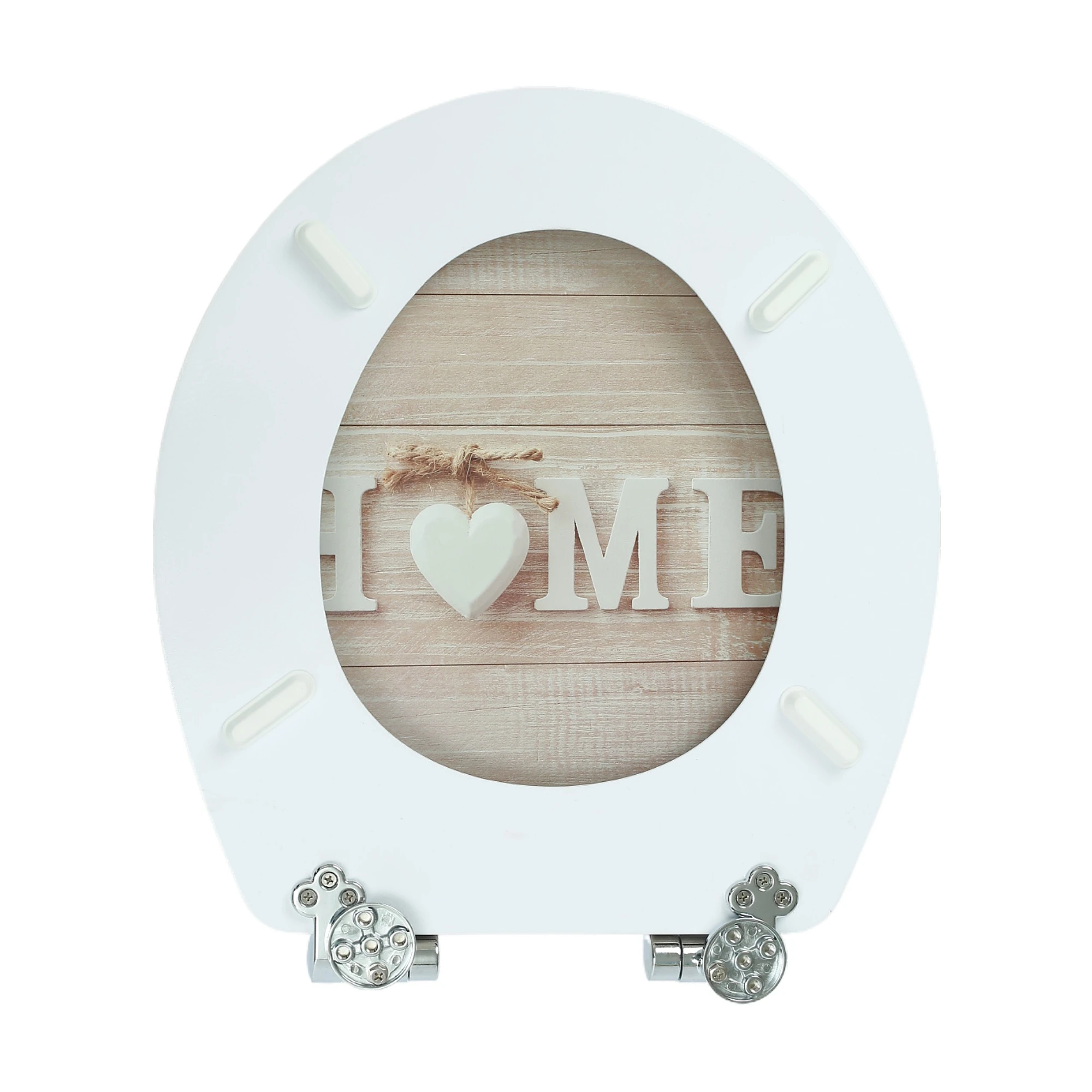 SAINOS WC-Sitz mit Soft-Close-Funktion, WC-Sitz aus Holz, universeller Toilettensitz, langlebiger, stabiler MDF-Toilettensitz, belastbar bis 190 kg, einfache Installation, Zinklegierungsscharnier, antibakteriell und leicht zu reinigen – Detail 12