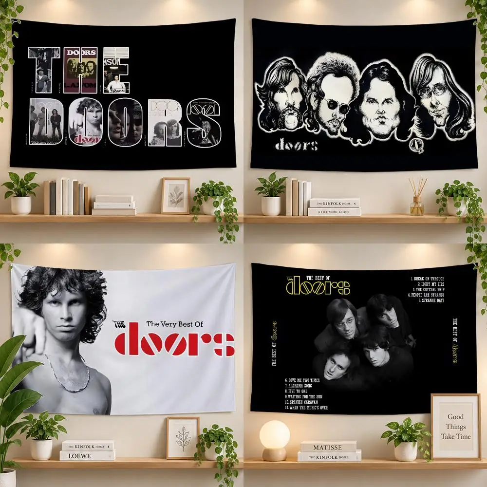 Music The Doors Classic Rock Flags Personalized Banner Flag Room Dorm Camping Picnic Garage Bar Outdoor Wall Decor