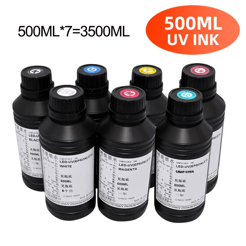 LED UV Ink For Epson L800 L805 L1800 R290 R330 1390 1400 1410 UV Printer Ink UV Varnish Gloss Ink Hard INK Soft