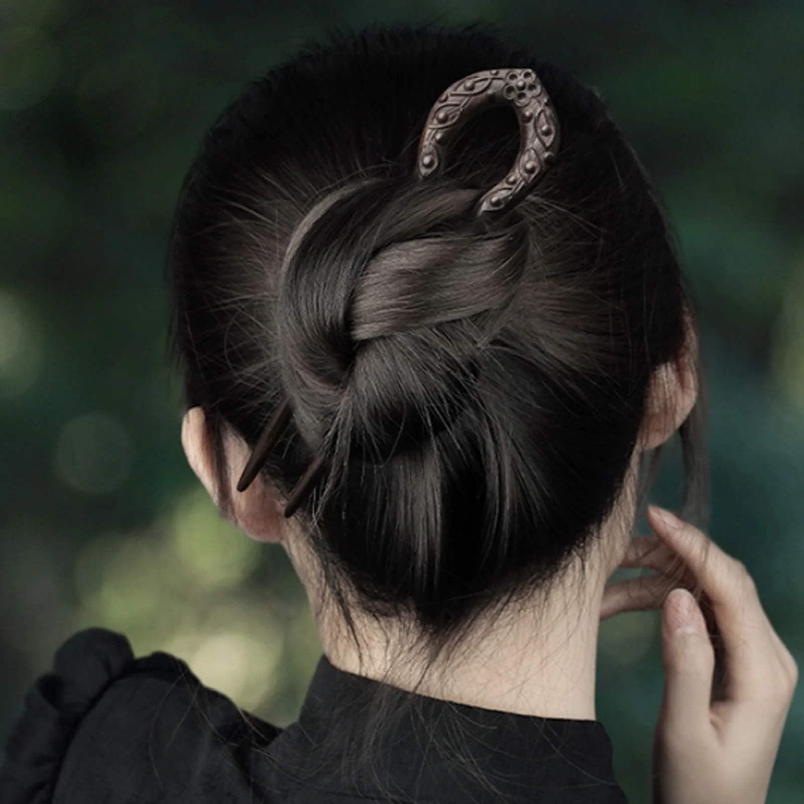 U Shape Hairpin hair styling accessories Chinese Vintage Wood Hair Sticks Headwear Vintage Exquisite Pattern Hair Chopsticks