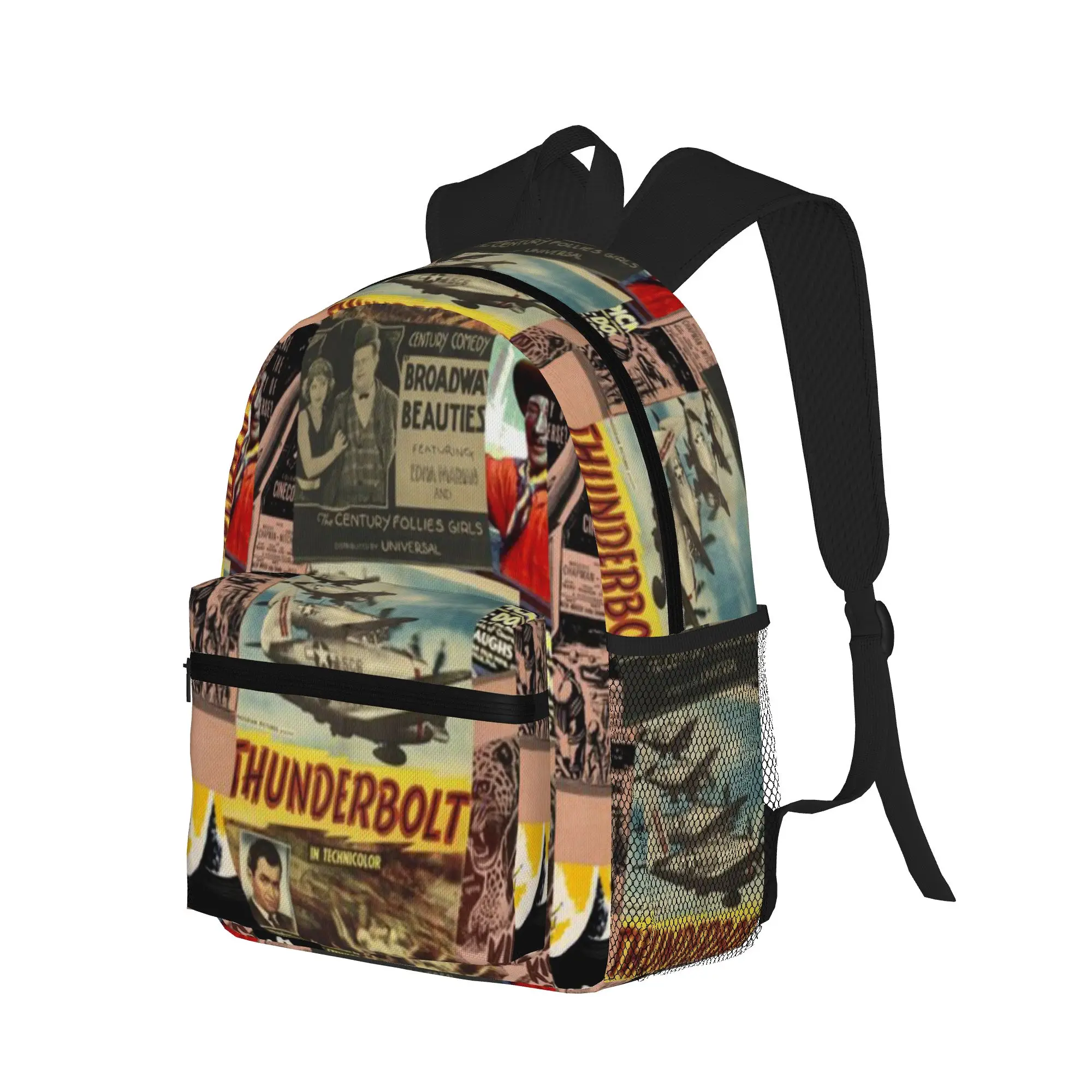Vintage Movies Picture Montage  2  Casual Backpack for Students and Adults Feminina backpack