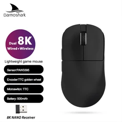Darmoshark Gaming Mouse X6 PAW3395 Wireless Dual-Mode 8K Esports Game Motospeed Mouse 26K Lightweight Macro Mice For PC Laptop