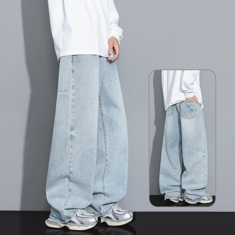 خمر الخريف الرجال الجينز موضة عادية الكورية طالب بلون السراويل شخصية غسل الذكور الدنيم السراويل