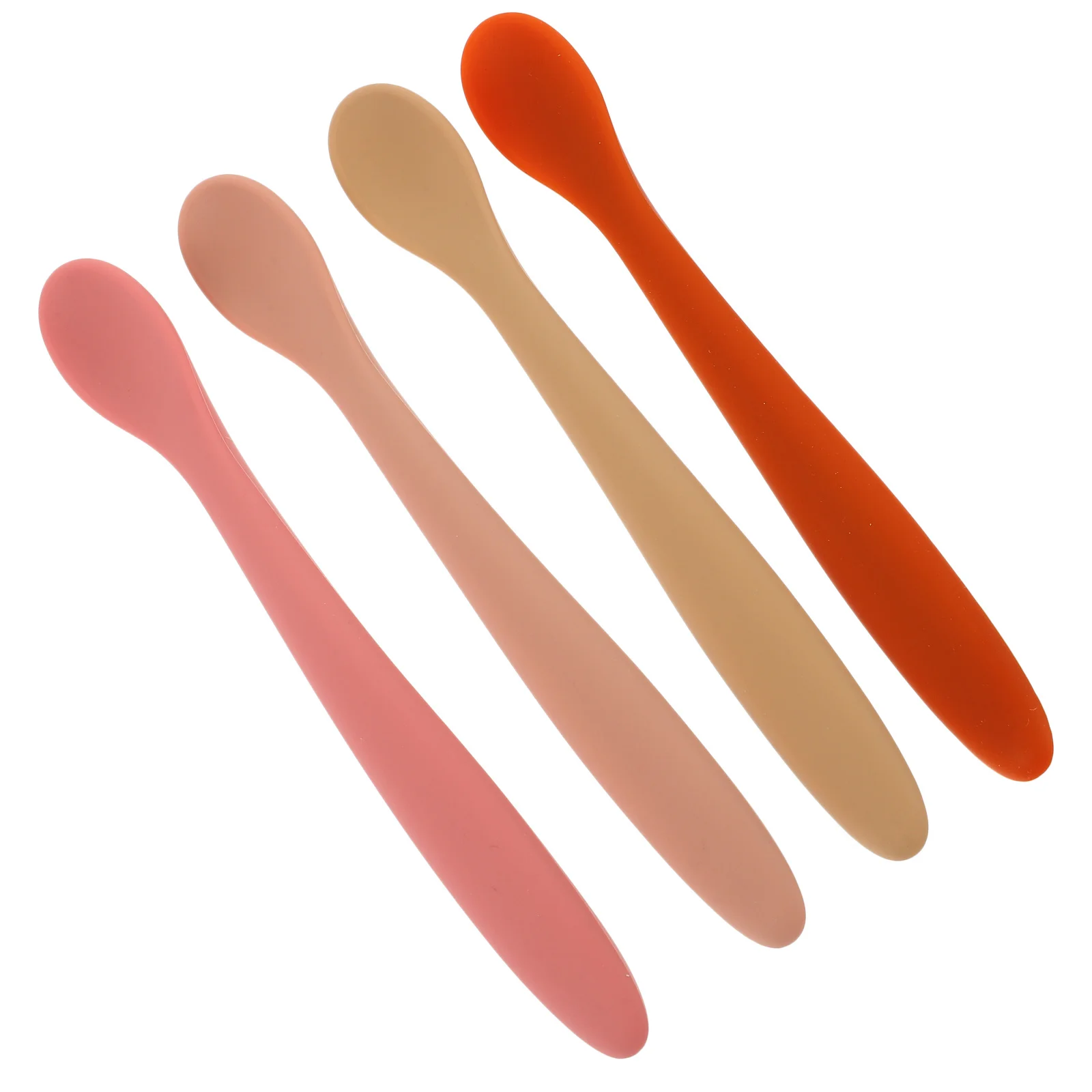 

4pcs Silicone Spoons For Soft Baby Training Tableware Teething Texture Spoon Eating Scoops