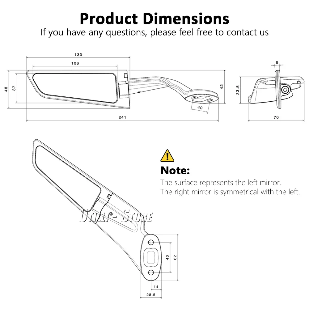 For Honda CBR650R CBR 650 R CBR 650R 2019-2025 2024 2023 2022 Motorcycle CNC Aluminum Rear View Mirrors Blue Anti-glare Mirror