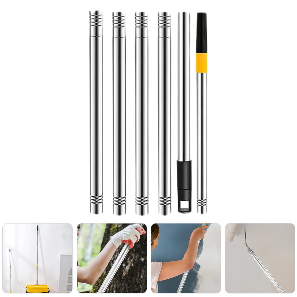 

Paint Roller Brush Extension Rod 1.7m Telescoping Stainless Steel Detachable Long Pole for Painting Walls Ceiling Tools Cleaning