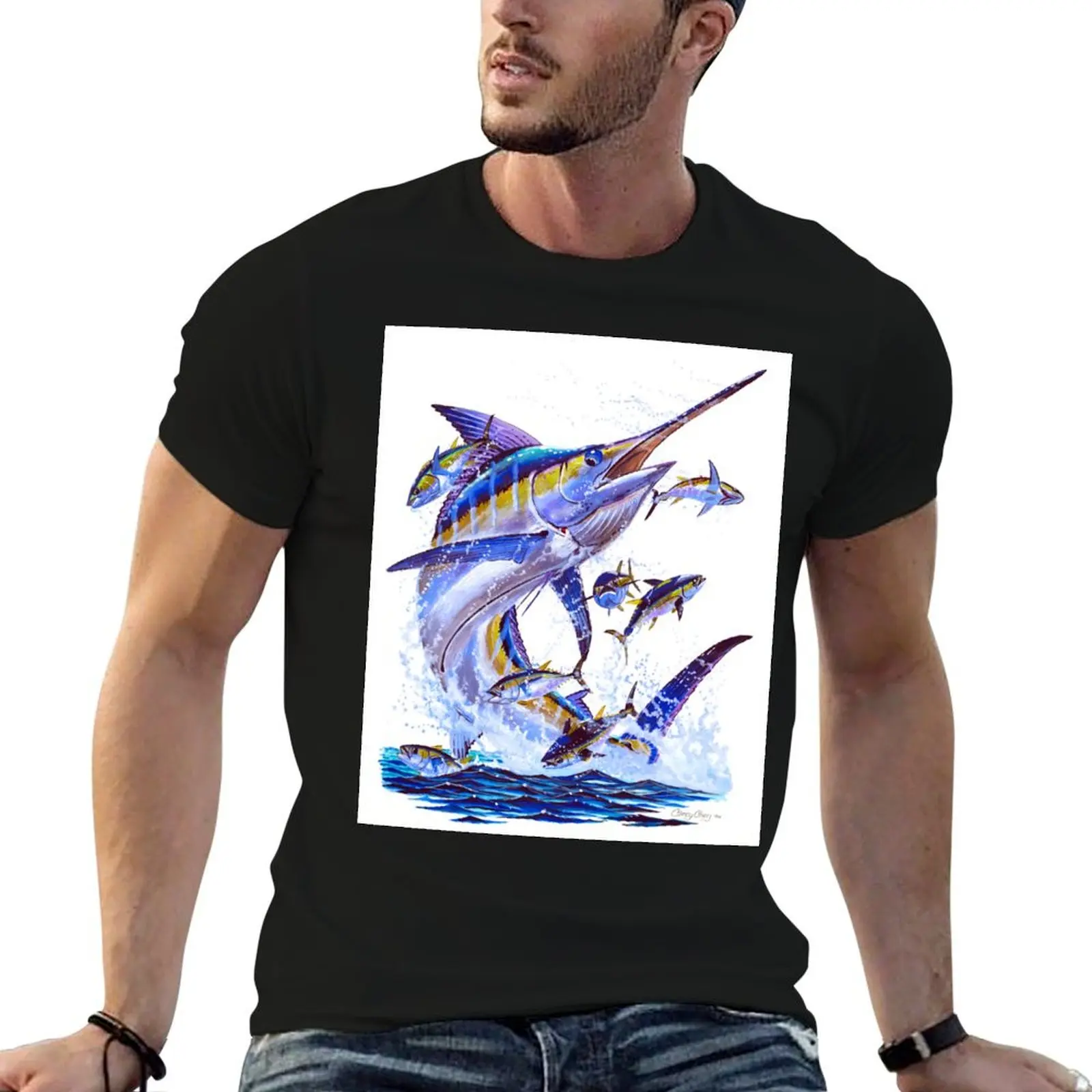blue marlin and tunas T-Shirt aesthetic clothes blacks man clothes Aesthetic clothing Men's t-shirts