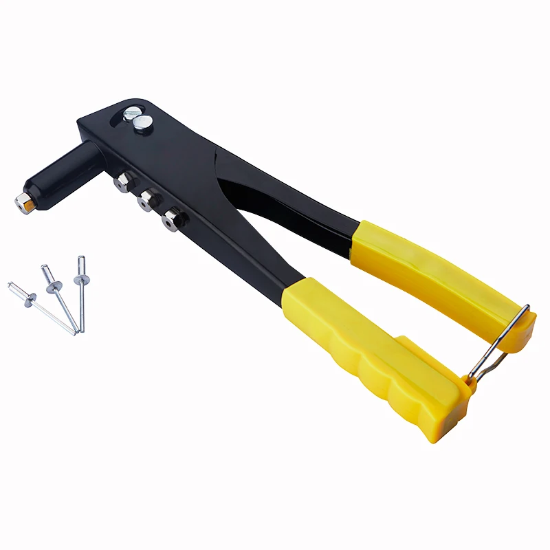 Stainless Steel Manual Double Handle Rivet Gun Rivet Gun Pull Willow Gun With 50-Piece Rivets Metal Woodworking Hand Tools